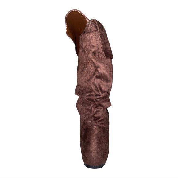 Journee Collection Brown Chely-3 Shelly Faux Suede Slouch Boots 9M NWT - Picture 4 of 7